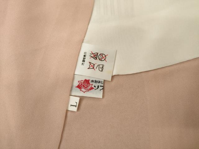 平和屋着物●上質な小紋 市松に楓 笹 正絹 逸品 AABL0192cs