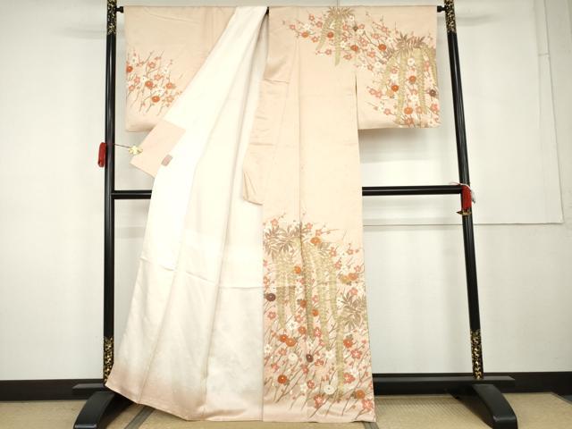 平和屋着物●訪問着 駒刺繍 藤花房 金彩 正絹 逸品 AABL0194cs