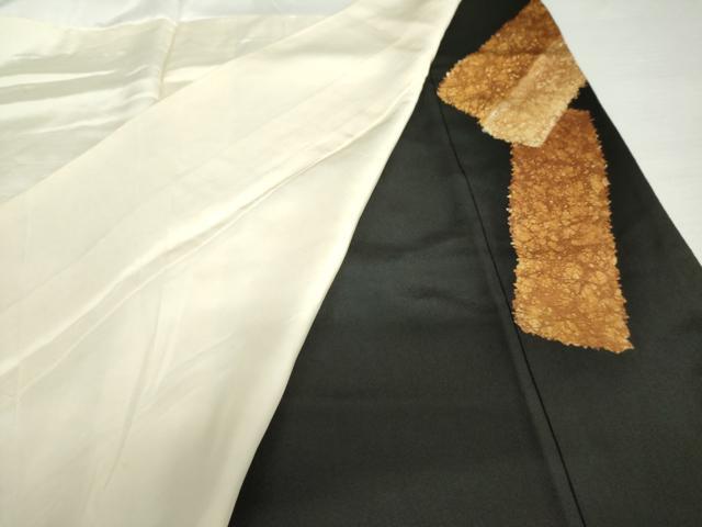 平和屋着物●佐賀錦 黒留袖 吉祥花文 正絹 逸品 AABL0203cs