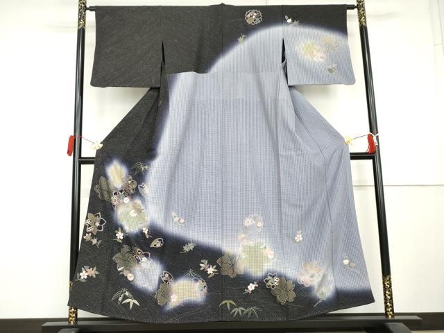 平和屋着物●訪問着 総刺繍 舞桜 暈し染め 金糸 正絹 逸品 AABL0217cs