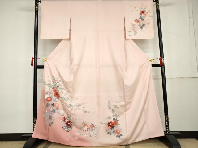 平和屋着物●訪問着 飾花文 暈し染め 洗える着物 AABL0226cs