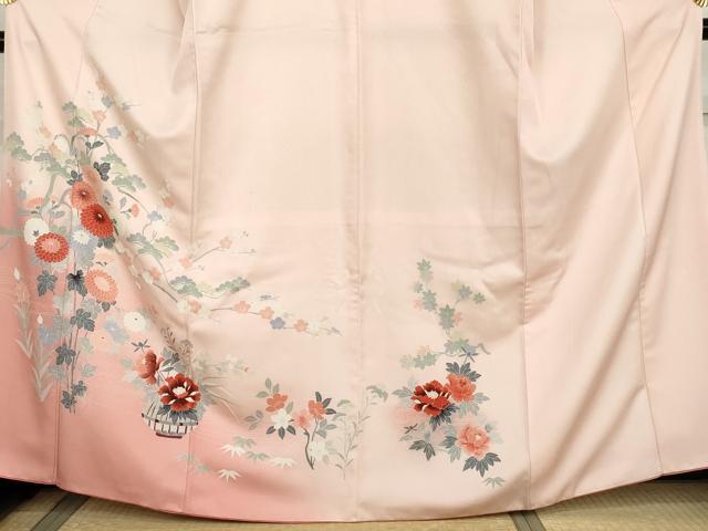 平和屋着物●訪問着 飾花文 暈し染め 洗える着物 AABL0226cs