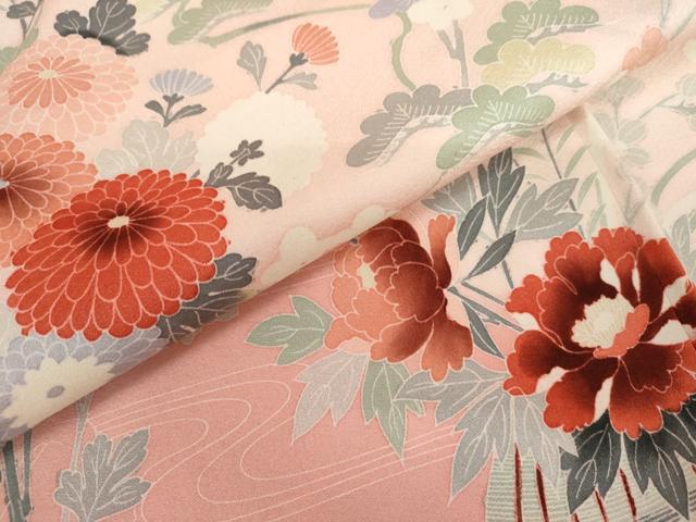 平和屋着物●訪問着 飾花文 暈し染め 洗える着物 AABL0226cs