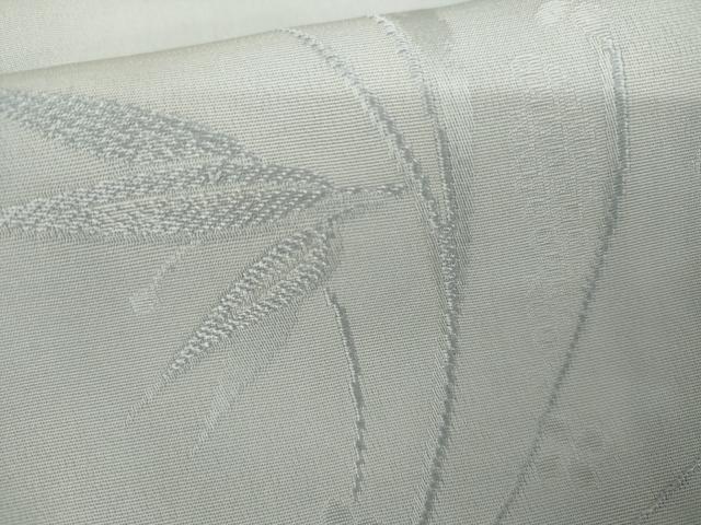 平和屋着物●上質な色無地 流水舞葉文 白鼠色 正絹 逸品 AABL0228cs