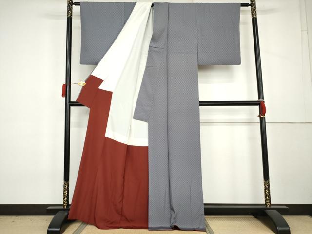 平和屋着物●江戸小紋 花菱文 正絹 逸品 AABL0234cs