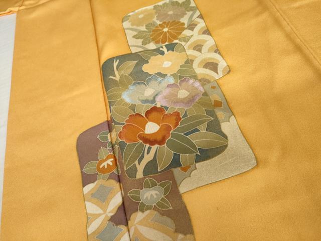 平和屋着物●訪問着 刺繍 色紙重ね草花文 金彩 正絹 逸品 AABL0240cs