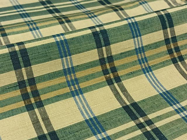 平和屋着物▽上質な紬 単衣 格子 正絹 逸品 AABL0245jh