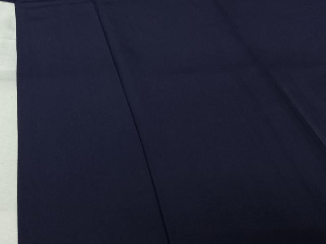 平和屋着物▽上質な色無地 単衣 紺藍色 正絹 逸品 AABL0249jh