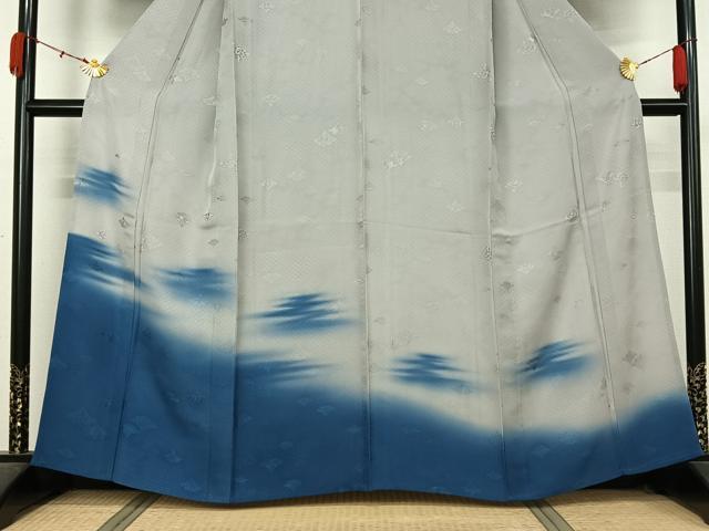 平和屋着物▽訪問着 単衣 霞文 正絹 逸品 AABL0252jh