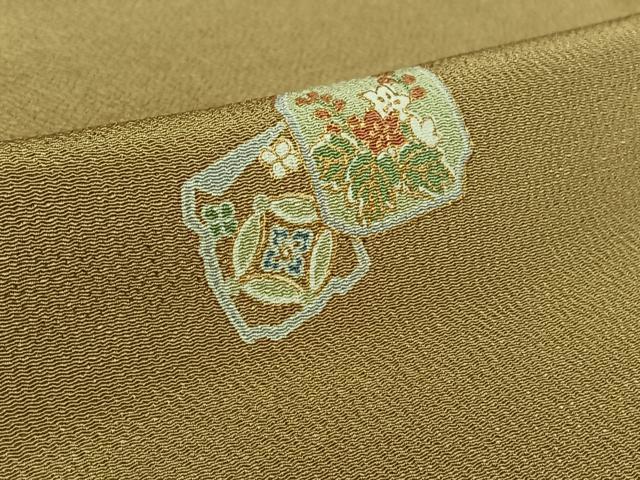 平和屋着物▽創業460年・千總 小紋 単衣 吉祥花文 金彩 正絹 逸品 AABL0255jh