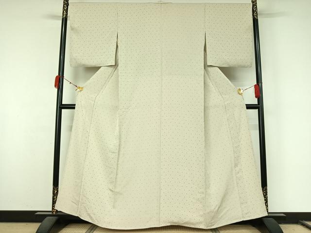 平和屋着物▽お召 単衣 水玉文 正絹 逸品 AABL0290jh