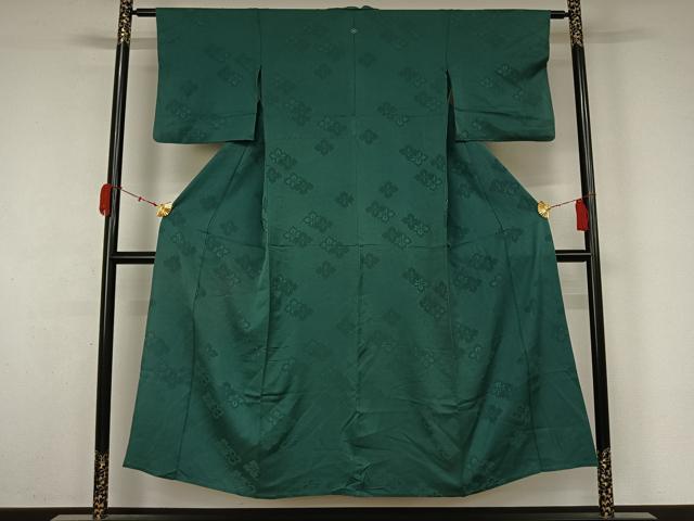 平和屋着物▽上質な色無地 単衣 花菱地紋 天鵞絨色 正絹 逸品 AABL0291jh