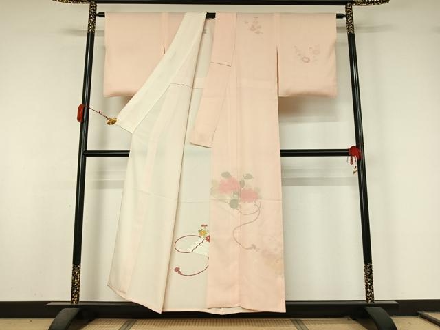 平和屋着物▽訪問着 無双 紗袷 紗×絽 草花文 正絹 逸品 AABL0303jh