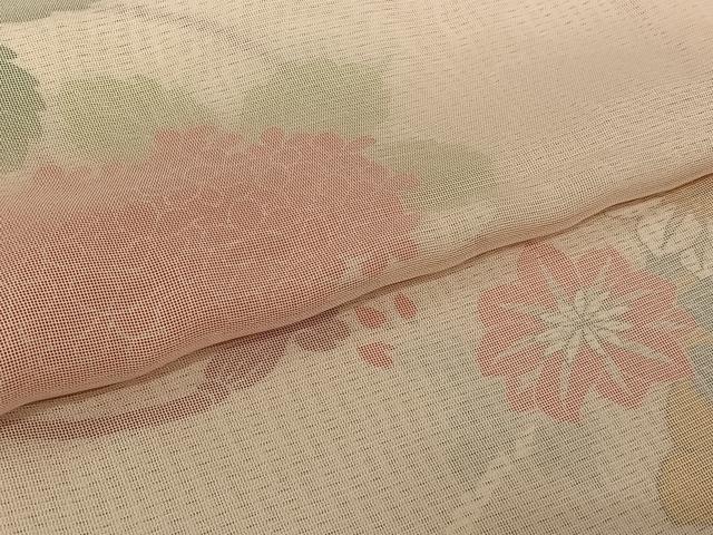平和屋着物▽訪問着 無双 紗袷 紗×絽 草花文 正絹 逸品 AABL0303jh
