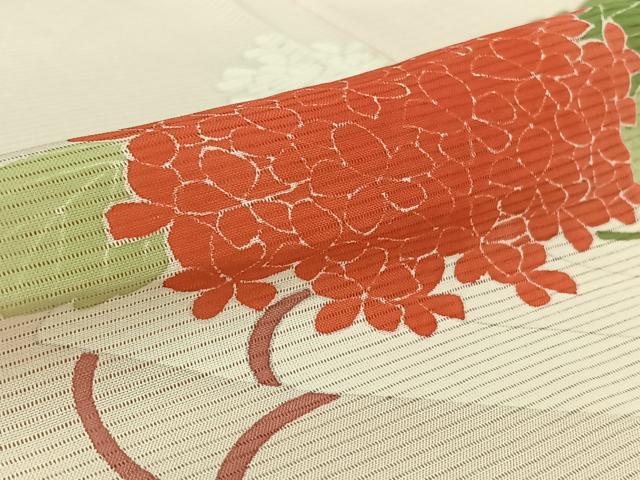 平和屋着物▽訪問着 無双 紗袷 紗×絽 草花文 正絹 逸品 AABL0303jh