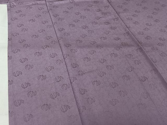 平和屋着物▽上質な色無地 単衣 舞葉地紋 鳩羽色 正絹 逸品 AABL0304jh
