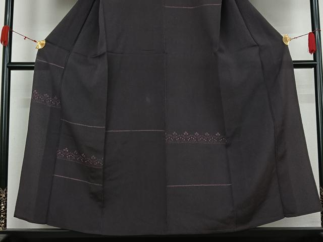 平和屋着物▽訪問着 単衣 総刺繍 横段花文 正絹 逸品 AABL0324jh