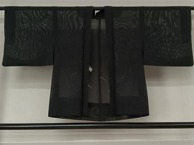 平和屋着物▽羽織 スリーシーズン 春夏秋 塵除け 黒地 正絹 逸品 AABL0325jh