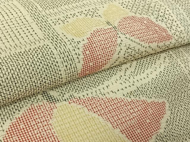 平和屋着物▽本塩沢 単衣 舞蝶文 正絹 逸品 AABL0340jh