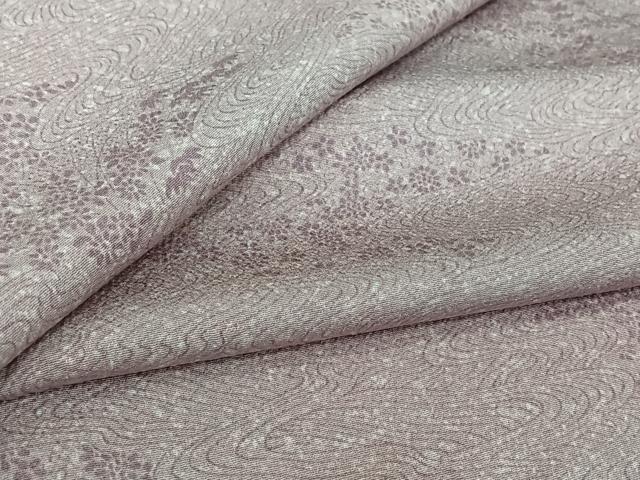 平和屋着物▽上質な小紋 単衣 流水花文 暈し染め 正絹 逸品 AABL0345jh