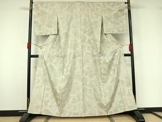 平和屋着物▽上質な紬 単衣 雪輪鞠文 正絹 逸品 未使用 AABL0356jh