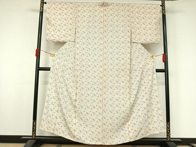 平和屋着物▽上質な小紋 単衣 鳳凰花唐草文 正絹 逸品 AABL0361jh