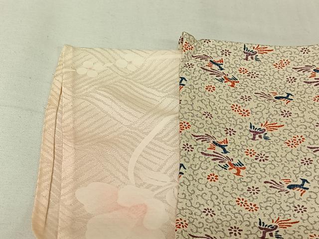 平和屋着物▽上質な小紋 単衣 鳳凰花唐草文 正絹 逸品 AABL0361jh