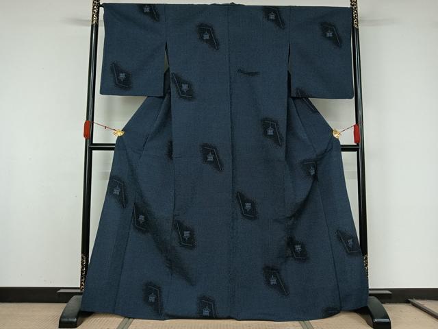 平和屋着物▽お召 単衣 吊り下げ灯篭 小田急百貨店扱い 正絹 逸品 AABL0373jh