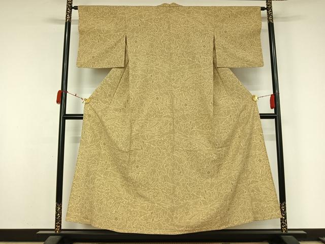 平和屋着物▽本塩沢 単衣 風景文 正絹 逸品 AABL0402jh
