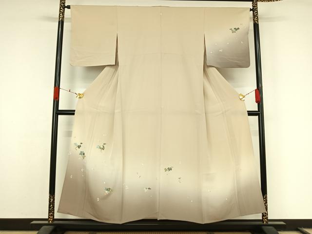 平和屋着物▽訪問着 単衣 南天文 暈し染め 正絹 逸品 AABL0411jh