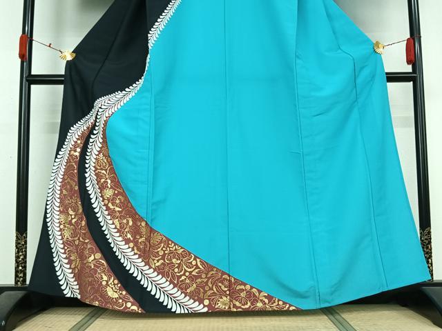 平和屋着物▽訪問着 単衣 草花文 洗える着物 AABL0422jh