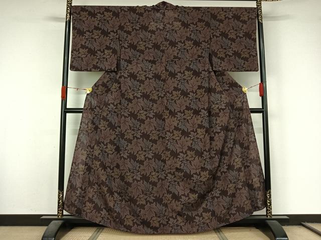 平和屋着物▽小紋 単衣 舞葉文 AABL0439jh