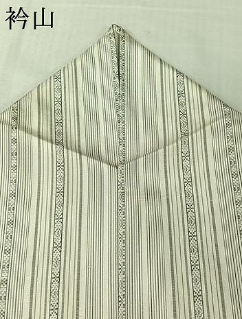 平和屋着物▽上質な紬 単衣 縞 正絹 逸品 AABL0455jh