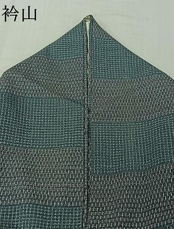 平和屋着物▽お召 単衣 横段文 正絹 逸品 AABL0459jh