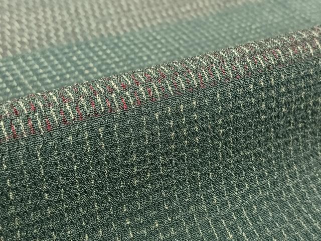 平和屋着物▽お召 単衣 横段文 正絹 逸品 AABL0459jh