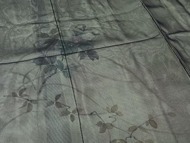 平和屋着物▽訪問着 無双 紗袷 紗×絽 手描き 草花文 金彩 仮絵羽 正絹 逸品 未使用 AABL0473jh