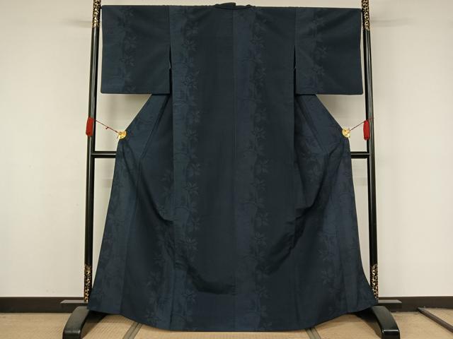 平和屋着物▽本塩沢 単衣 140亀甲 唐草文 正絹 逸品 AABL0475jh