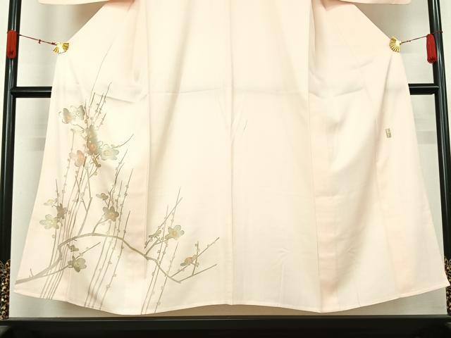 平和屋着物▽金彩友禅 卓越技能者・名工・和田光正 訪問着 単衣 枝梅文 金銀彩 正絹 逸品 AABL0481jh