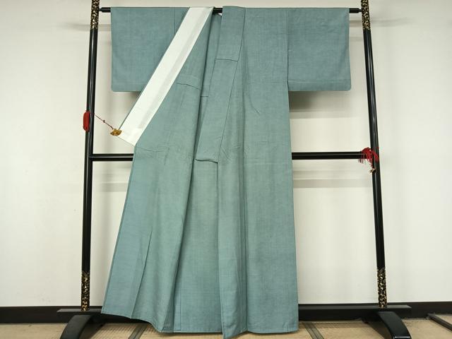 平和屋着物▽上質な紬 単衣 色無地 瓶覗色 正絹 逸品 AABL0488jh