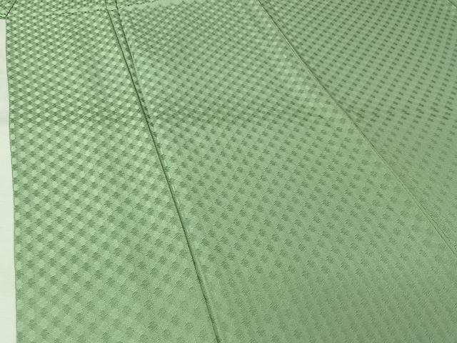 平和屋着物▽上質な色無地 単衣 松皮菱地紋 夏虫色 正絹 逸品 AABL0491jh