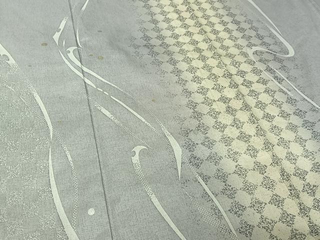 平和屋着物▽本場染大島紬 訪問着 単衣 流水文 金銀彩 正絹 逸品 未使用 AABL0492jh