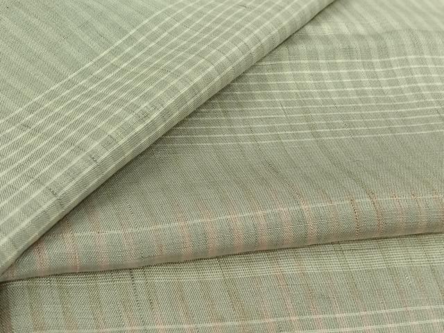 平和屋着物▽上質な紬 単衣 横段文 正絹 逸品 AABL0493jh