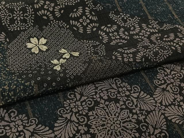 平和屋着物▽訪問着 単衣 正倉院花文 洗える着物 AABL0505jh
