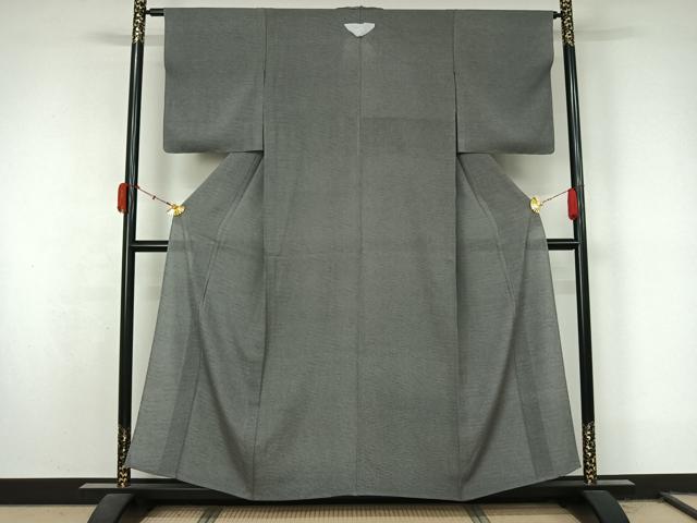 平和屋着物▽伝統工芸士 砂川健一 江戸小紋 単衣 市松文様 正絹 逸品 未使用 AABL0508jh