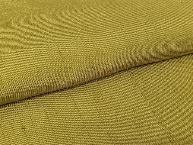 平和屋着物▽上質な紬 単衣 青朽葉色 正絹 逸品 未使用 AABL0509jh