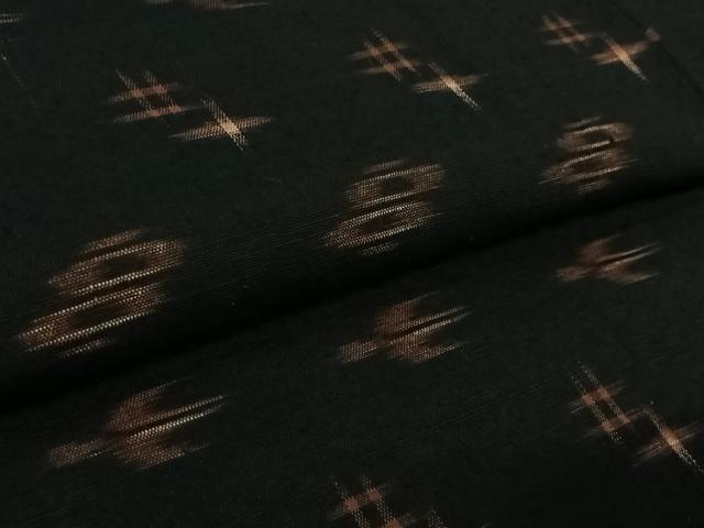 平和屋着物▽久米島紬 単衣 琉球絣文様 正絹 逸品 AABL0511jh