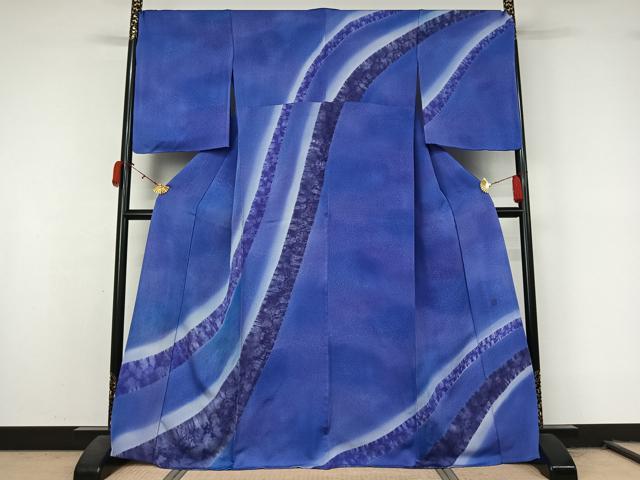 平和屋着物▽訪問着 単衣 作家物 霞文 暈し染め 正絹 逸品 AABL0512jh