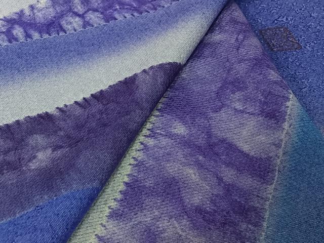 平和屋着物▽訪問着 単衣 作家物 霞文 暈し染め 正絹 逸品 AABL0512jh