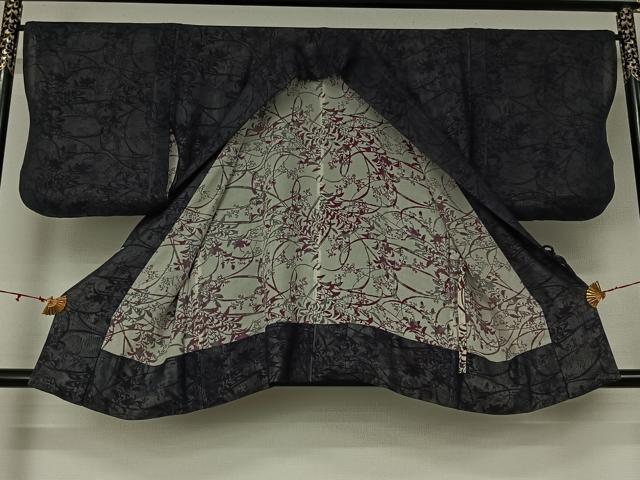 平和屋着物▽道中着 無双 紗袷 紗×紗 スリーシーズン 春夏秋 塵除け 草花文 正絹 逸品 AABL0516jh