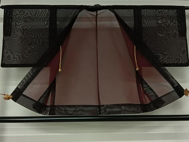 平和屋着物▽羽織 スリーシーズン 春夏秋 塵除け 黒地 正絹 逸品 AABL0524jh